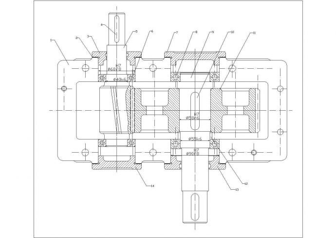 某箱体类变速箱装配CAD全套完整设计图纸_图1
