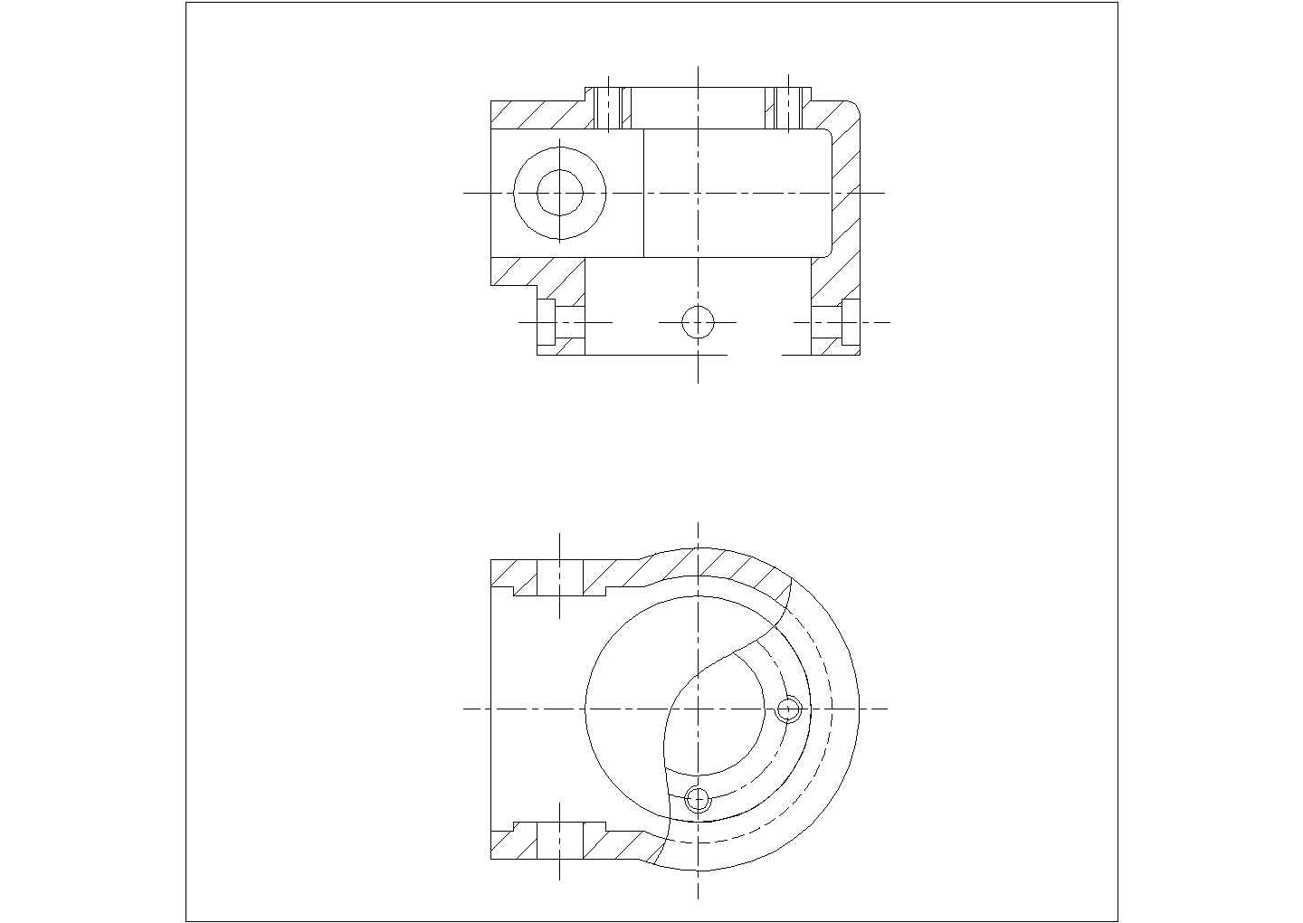 某箱体类箱类零件剖视图CAD构造设计施工图纸