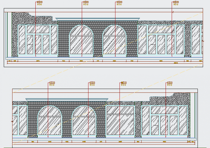 某咖啡厅阳台CAD大样设计构造立面_图1