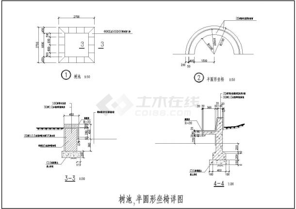 某滨水景观设计CAD完整施工图纸详图-图二