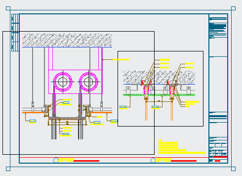 某双轨防火卷帘收口节点CAD设计详图-图一
