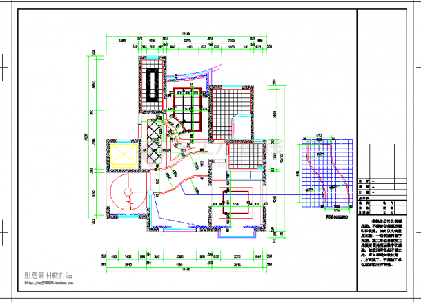 南京欧式风格复式住宅室内设计施工图CAD图纸-图二