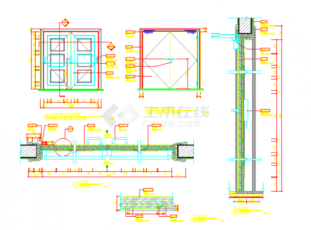 某防火门CAD节点施工大样图纸-图一