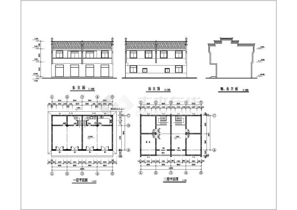 某徽派建筑CAD节点剖面构造设计图-图一