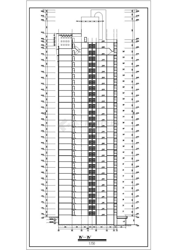 泉州市兴芳元小区28层剪力墙住宅楼建筑设计CAD图纸（含跃层和机房层）-图一