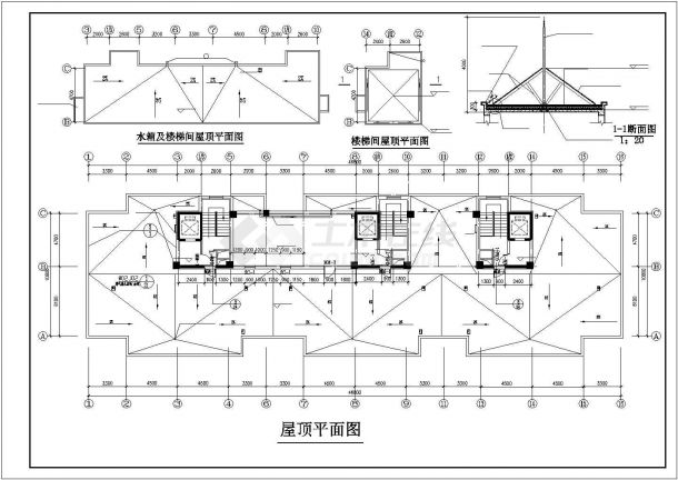佛山市汇福花园小区14层框架结构商住楼建筑设计CAD图纸（1-2层商用）-图一