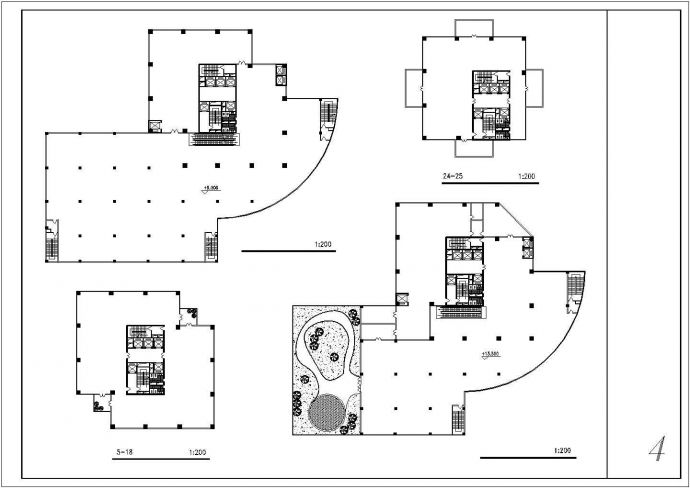 滁州市金禅苑小区28层框架结构商住楼建筑设计CAD图纸（1-4层商用）_图1