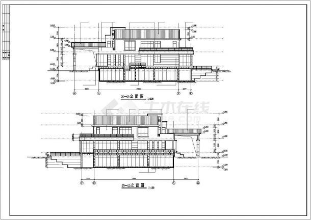 某休闲别墅建筑结构施工设计cad图，含建筑说明-图一