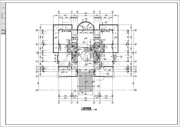 某休闲别墅建筑结构施工设计cad图，含建筑说明-图二