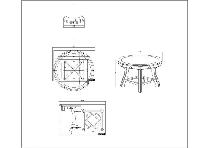 某玉如意圆台CAD设计节点图纸_图1