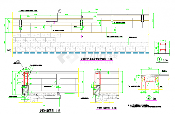 某围墙栏杆CAD节点构造全套设计-图一
