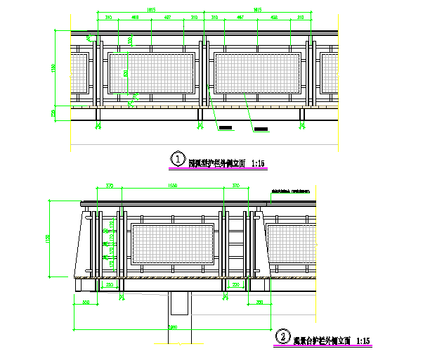 某围墙栏杆CAD施工设计节点图纸_图1