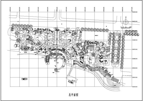某滨水景观设计CAD设计完整施工图纸总平面-图一