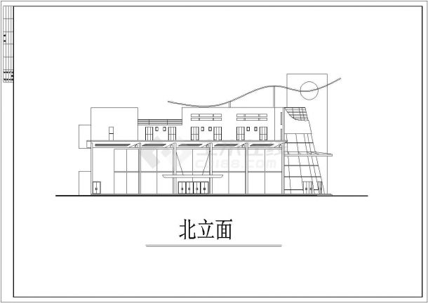 天津市潍安路某4层框架结构商务会所全套建筑设计CAD图纸-图二