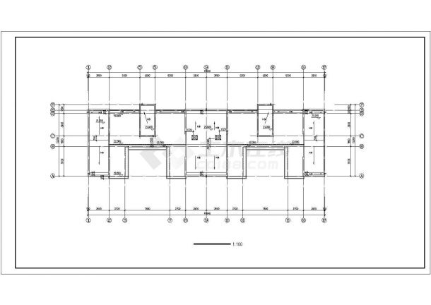武汉市江夏区某3400平米7层砖混结构综合商住楼建筑设计CAD图纸-图一