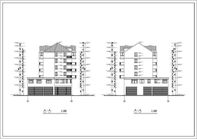 扬州市檀香花园小区4960平米6层砖混结构商住楼建筑设计CAD图纸_图1