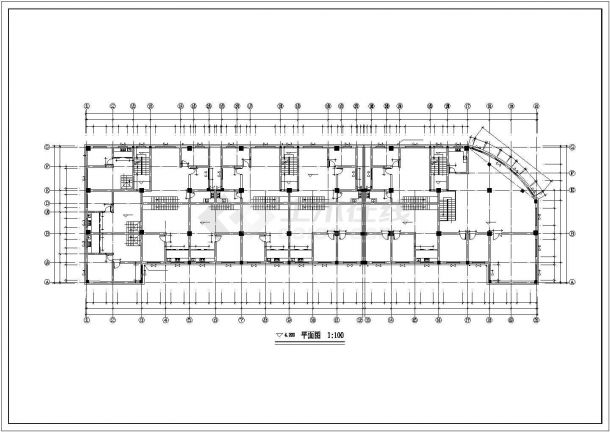 扬州市檀香花园小区4960平米6层砖混结构商住楼建筑设计CAD图纸-图二