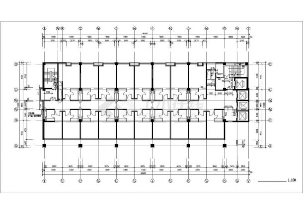 广州市香格里拉小区多栋高层住宅楼标准层平面设计CAD图纸-图一