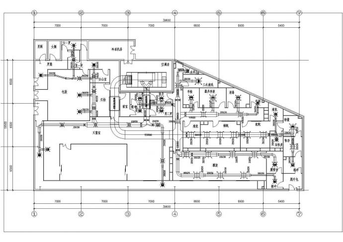 某医院输液车间洁净空调CAD建筑设计施工图_图1