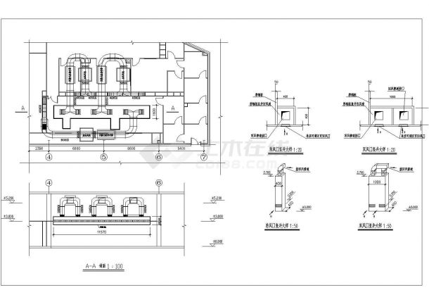 某医院输液车间洁净空调CAD建筑设计施工图-图二