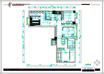 后现代-3室2厅2卫-奥山世纪梦想空间装修设计cad图纸-图二