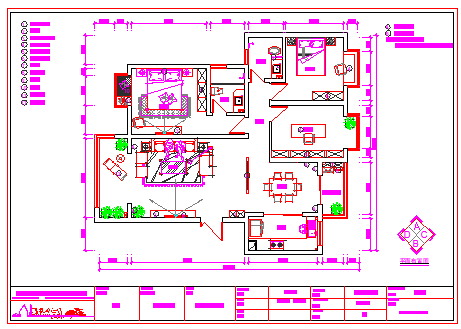 新中式-3室2厅2卫-《牡丹诗》130平雅居装修设计cad图纸-图二