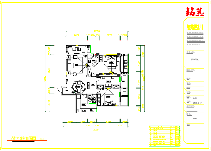 中式-3室2厅2卫-都市后花园住宅装修设计cad图纸