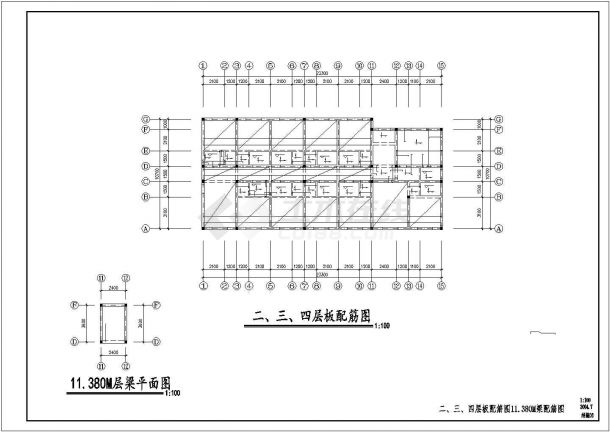 郑州市某化肥厂990平米4层框架结构职工宿舍楼建筑设计CAD图纸-图一