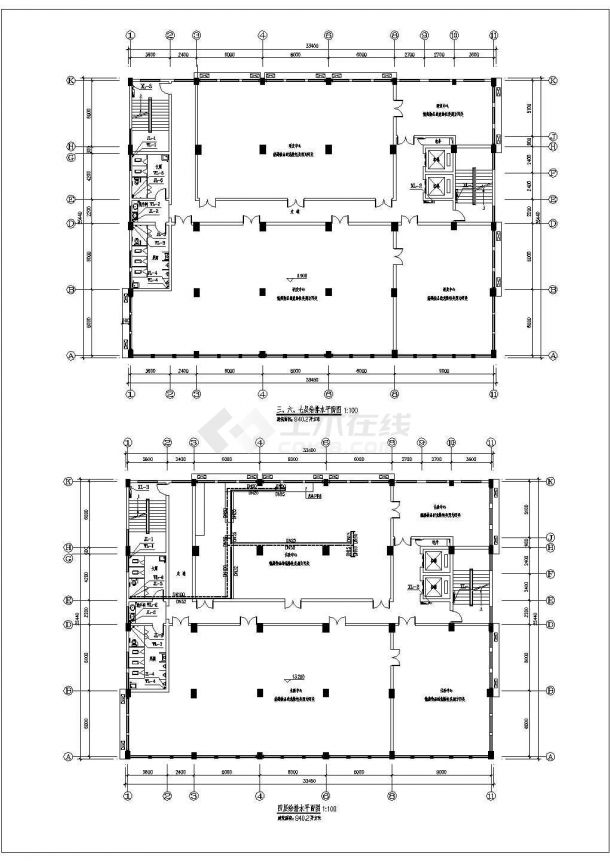 某一套完整大楼给排水CAD建筑设计施工图-图一