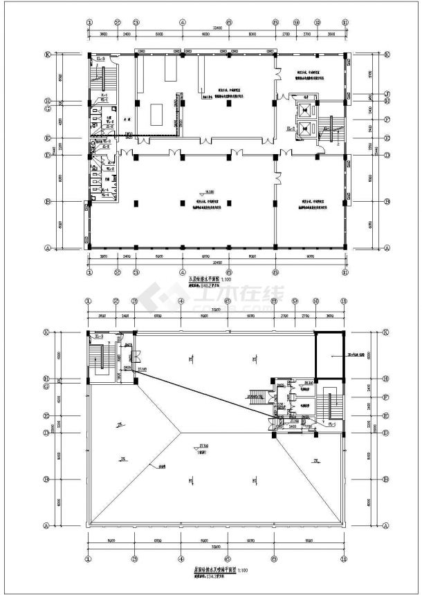 某一套完整大楼给排水CAD建筑设计施工图-图二