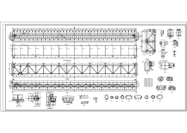 某工业厂房50t吊车梁设计cad详细结构施工图（标注详细）-图一