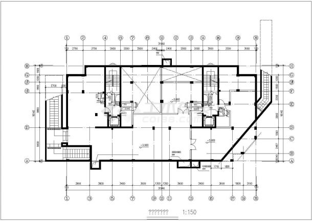 天津林溪花园小区7900平17层框架结构住宅楼建筑设计CAD图纸（含总图）-图一