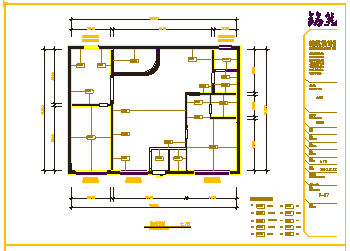 美式-三室两厅雅居家装设计cad施工图