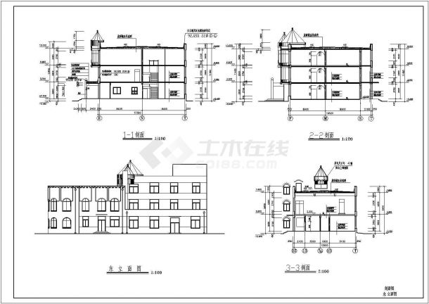 浙江省温州市鹿城区新艺幼儿园教学楼设计装修CAD图纸-图二