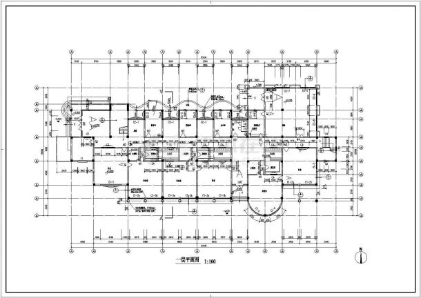 浙江省宁波市实验幼儿园办公楼装修设计CAD图纸-图一
