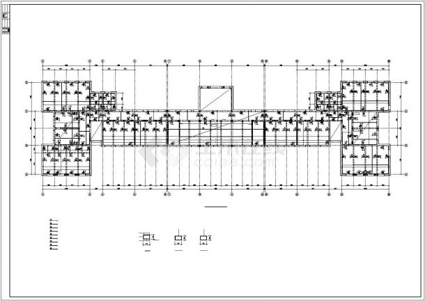 某5层砖混结构学校结构CAD平面布置参考图-图二