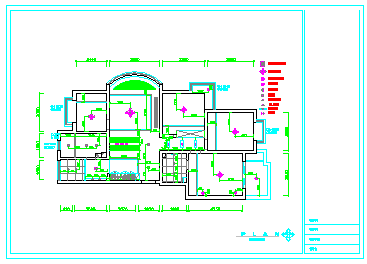 超现代风格三室二厅装修设计cad施工图（含效果）-图二