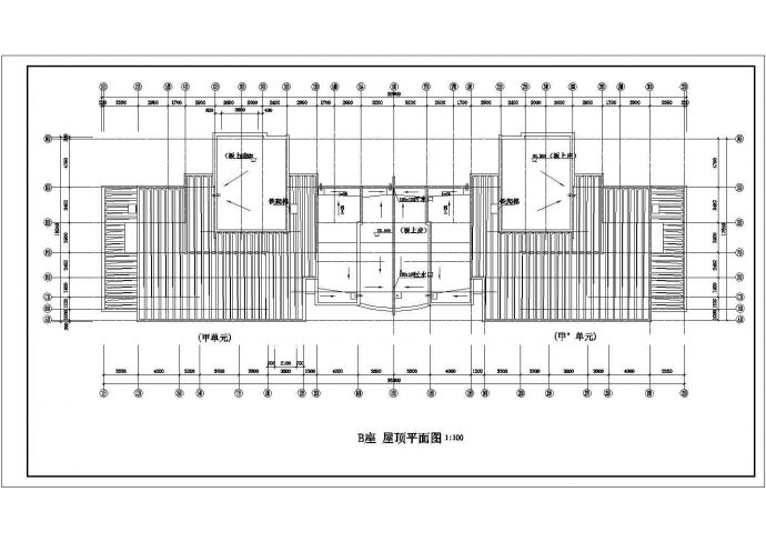 天津市九莲花园小区26+28层双段框架结构住宅楼全套平面设计CAD图纸_图1