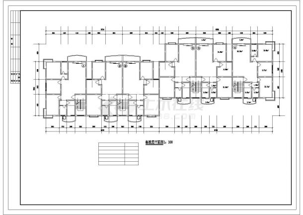 汾阳市长运花园小区多栋住宅楼标准层平面设计CAD图纸（共13张）-图一