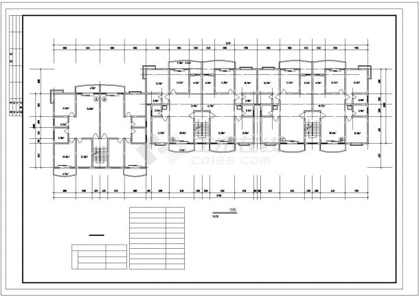 汾阳市长运花园小区多栋住宅楼标准层平面设计CAD图纸（共13张）-图二
