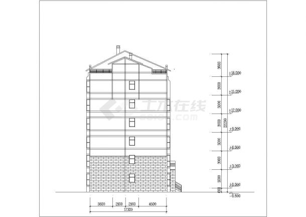 天津市荷塘佳园小区6层砖混结构住宅楼立剖面设计CAD图纸（2套方案）-图一