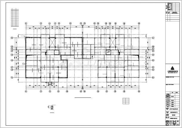 时尚广场12层钢混框剪结构住宅楼结构施工CAD图-图一