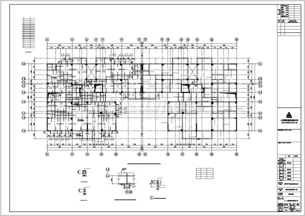 时尚广场12层钢混框剪结构住宅楼结构施工CAD图-图二