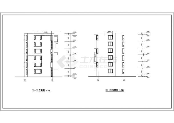 咸阳市春福里小区2650平米6层砖混结构住宅楼全套建筑设计CAD图纸-图二