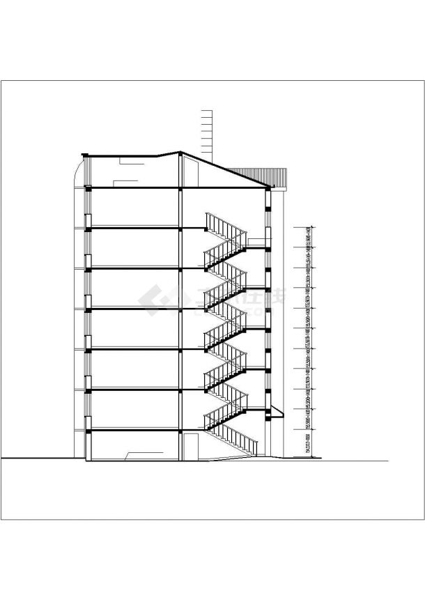兰州市某小区6870平米6层砖混结构住宅楼建筑设计CAD图纸（含地下室）-图一
