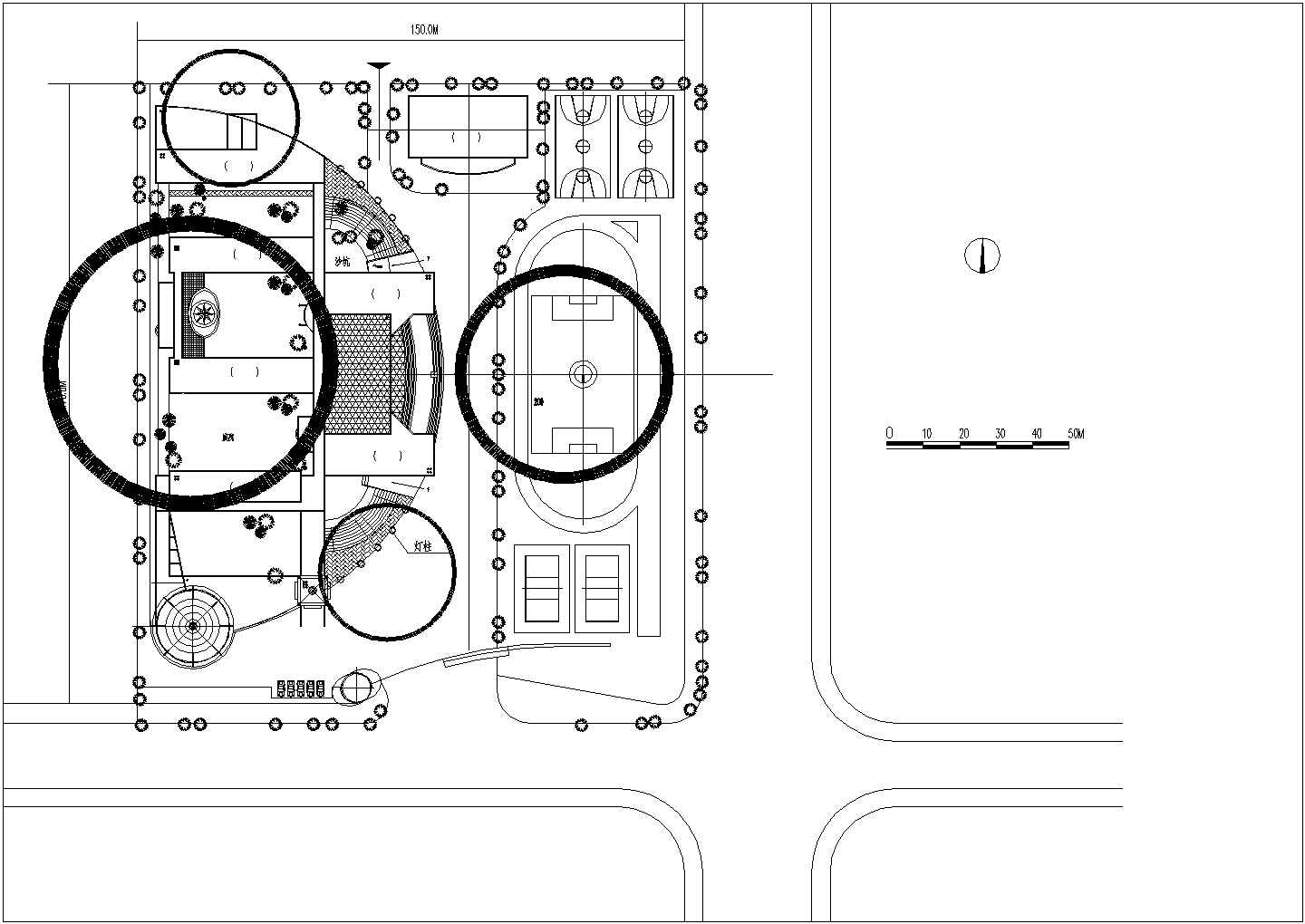 某西部地区小学多栋建筑平面详图