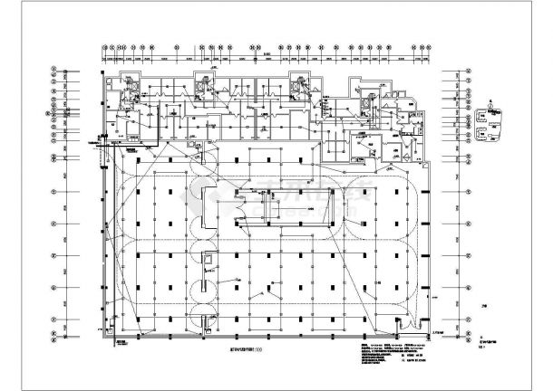 13590平米住宅地下车库电气施工设计cad图-图二