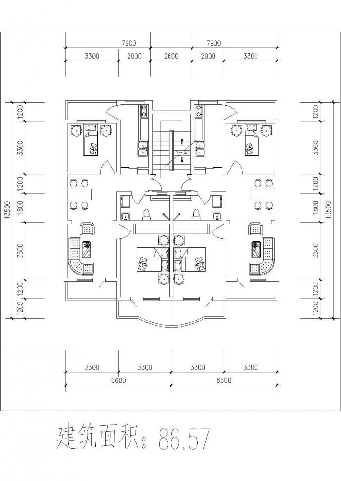 哈尔滨市银俏花园小区经典实用的平面户型设计CAD图纸（25张）_图1