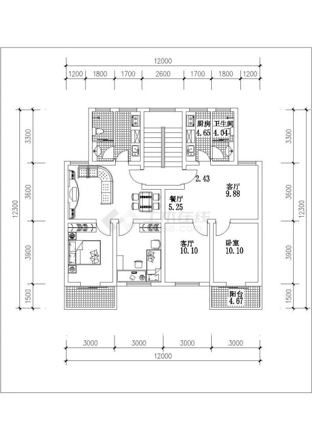哈尔滨市银俏花园小区经典实用的平面户型设计CAD图纸（25张）-图二