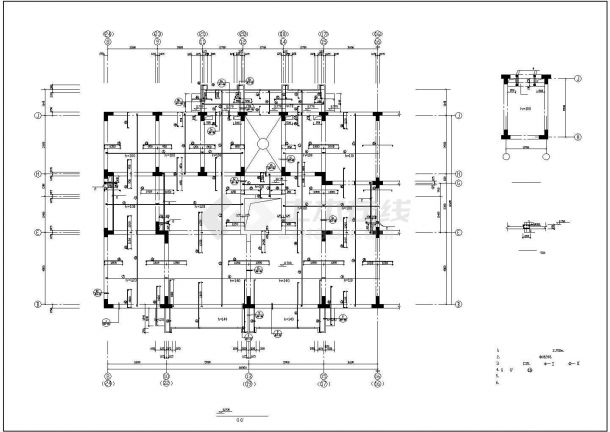 9层异型柱框架剪力墙单元住宅楼结构施工图-图一